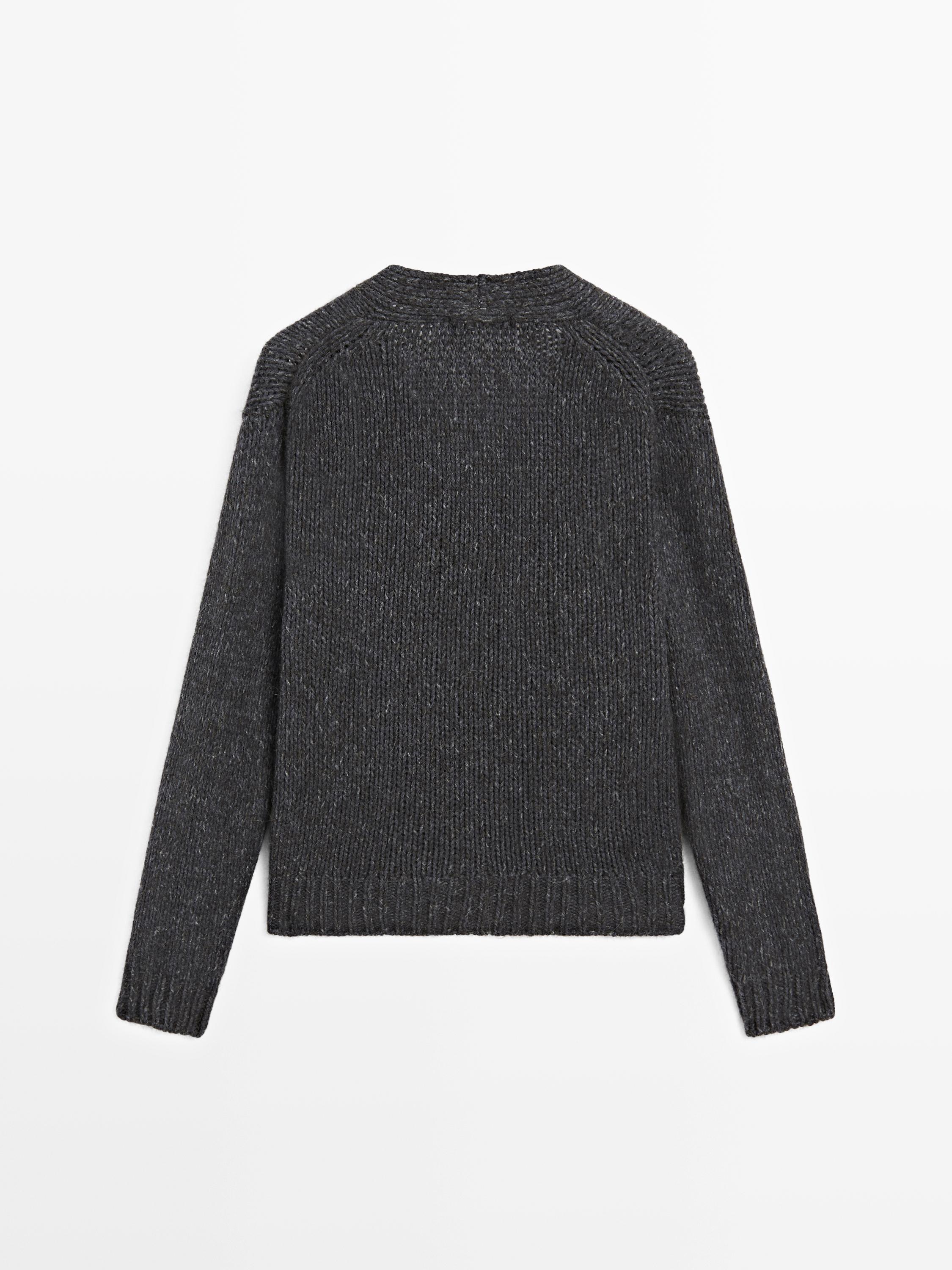 Wool blend V-neck cardigan